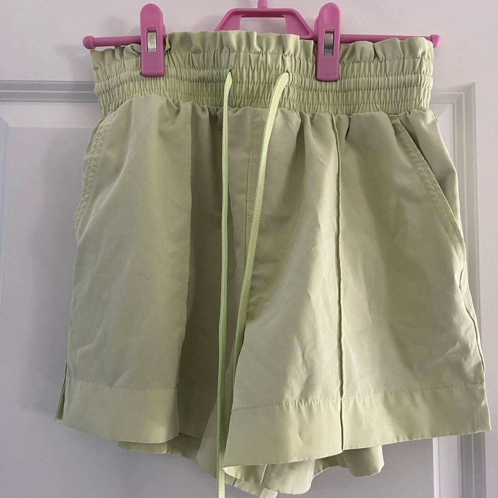 Light Green Elastic-Waist Women’s Shorts